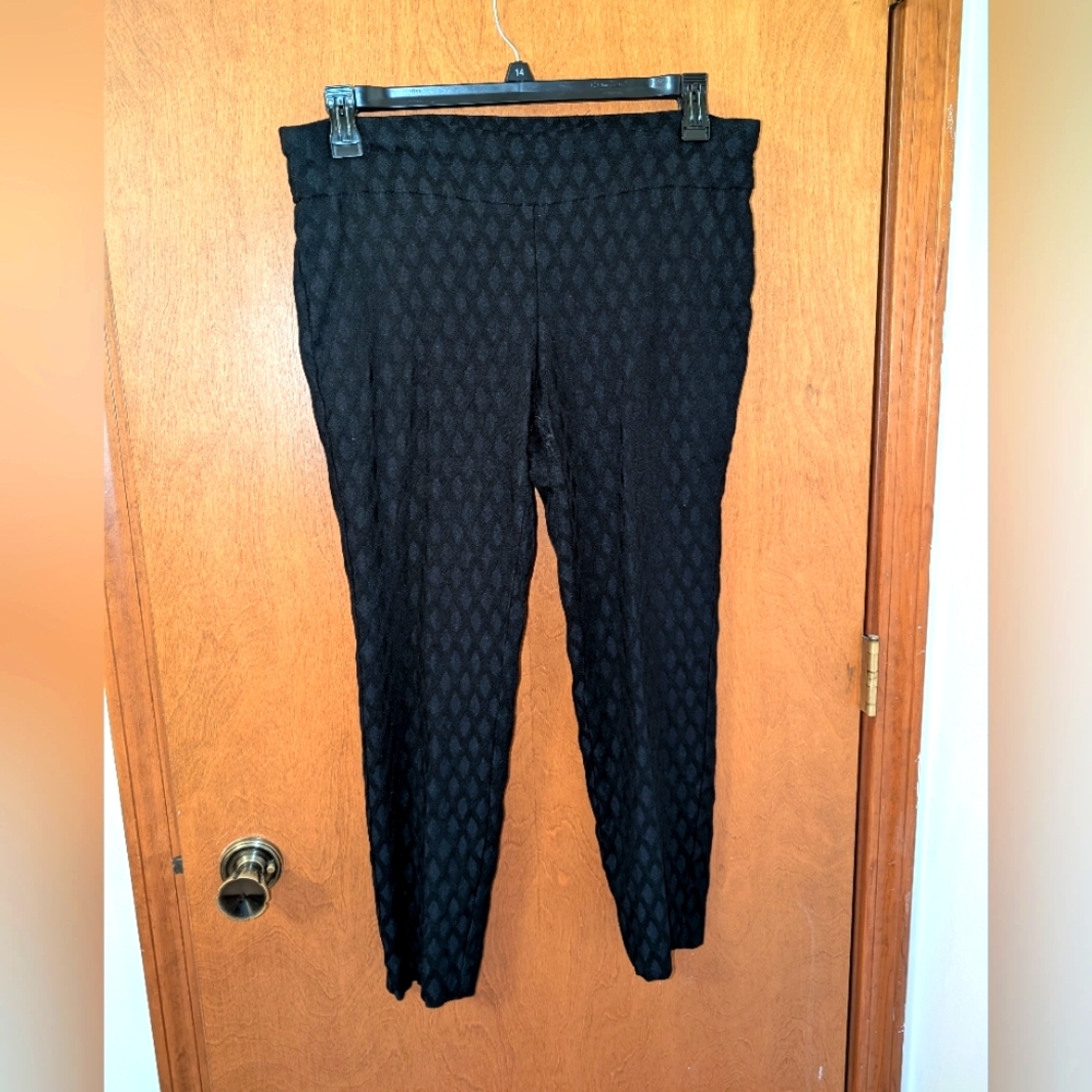 Elegant Black Textured Women's Pants